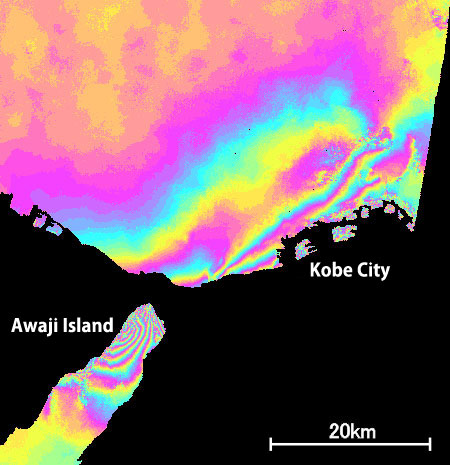 SAR interferogram (partially enlarged image)